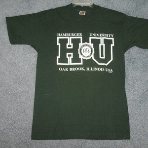 Vntg McDonald’s HAMBURGER UNIVERSITY Green T-Shirt